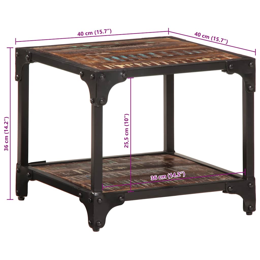 Soffbord Trä 40x40x36 cm massivt återvunnet trä