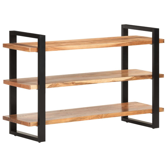 Skänk Trä med 3 hyllor 120x40x75 cm massivt akaciaträ