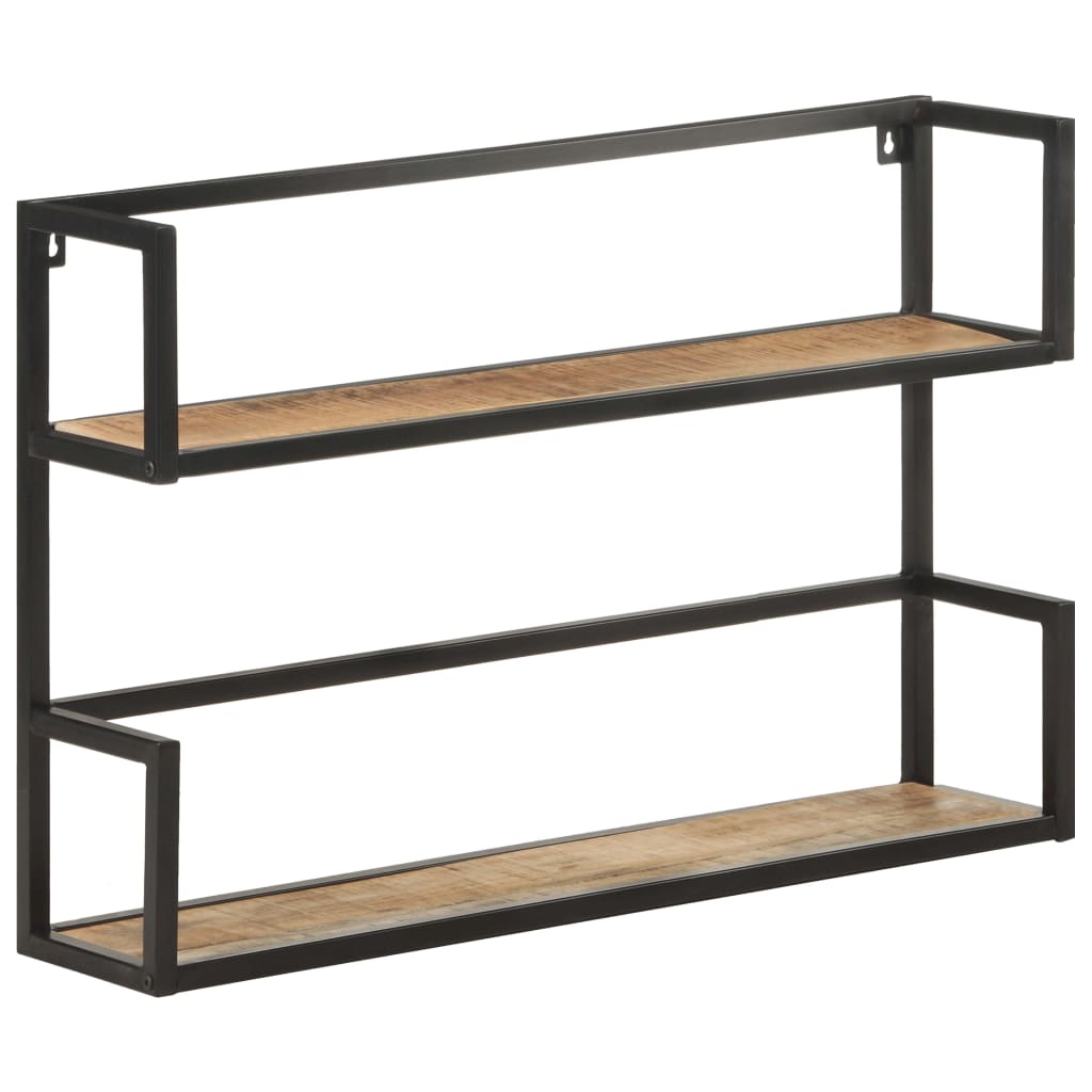 Vägghylla 80x20x60 cm grovt mangoträ