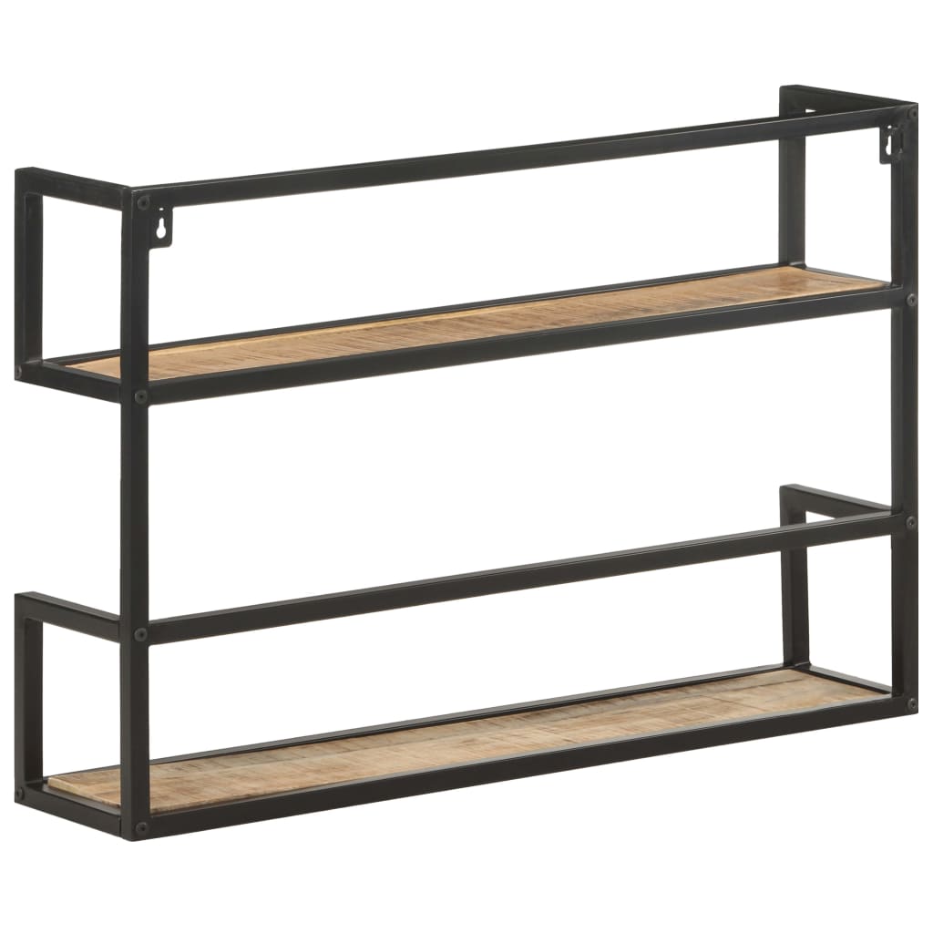 Vägghylla 80x20x60 cm grovt mangoträ