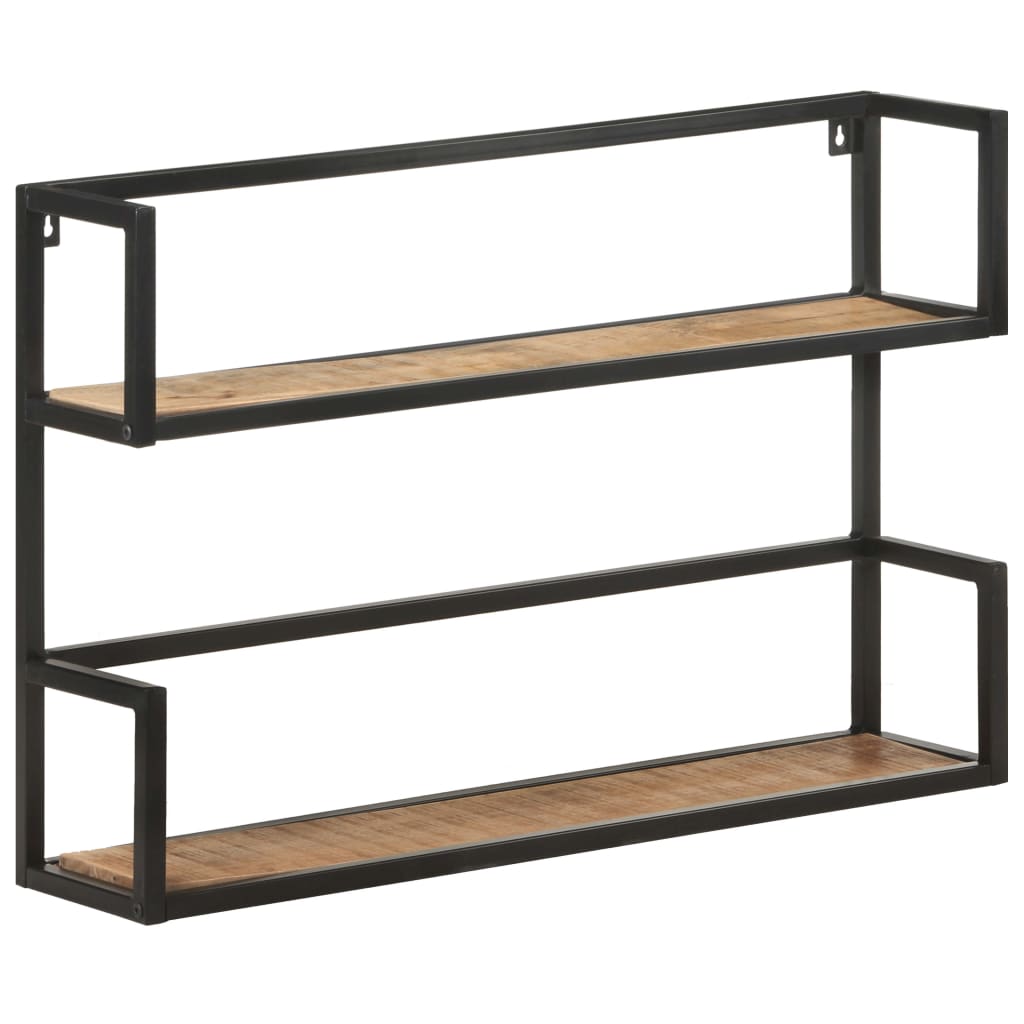 Vägghylla 80x20x60 cm grovt mangoträ