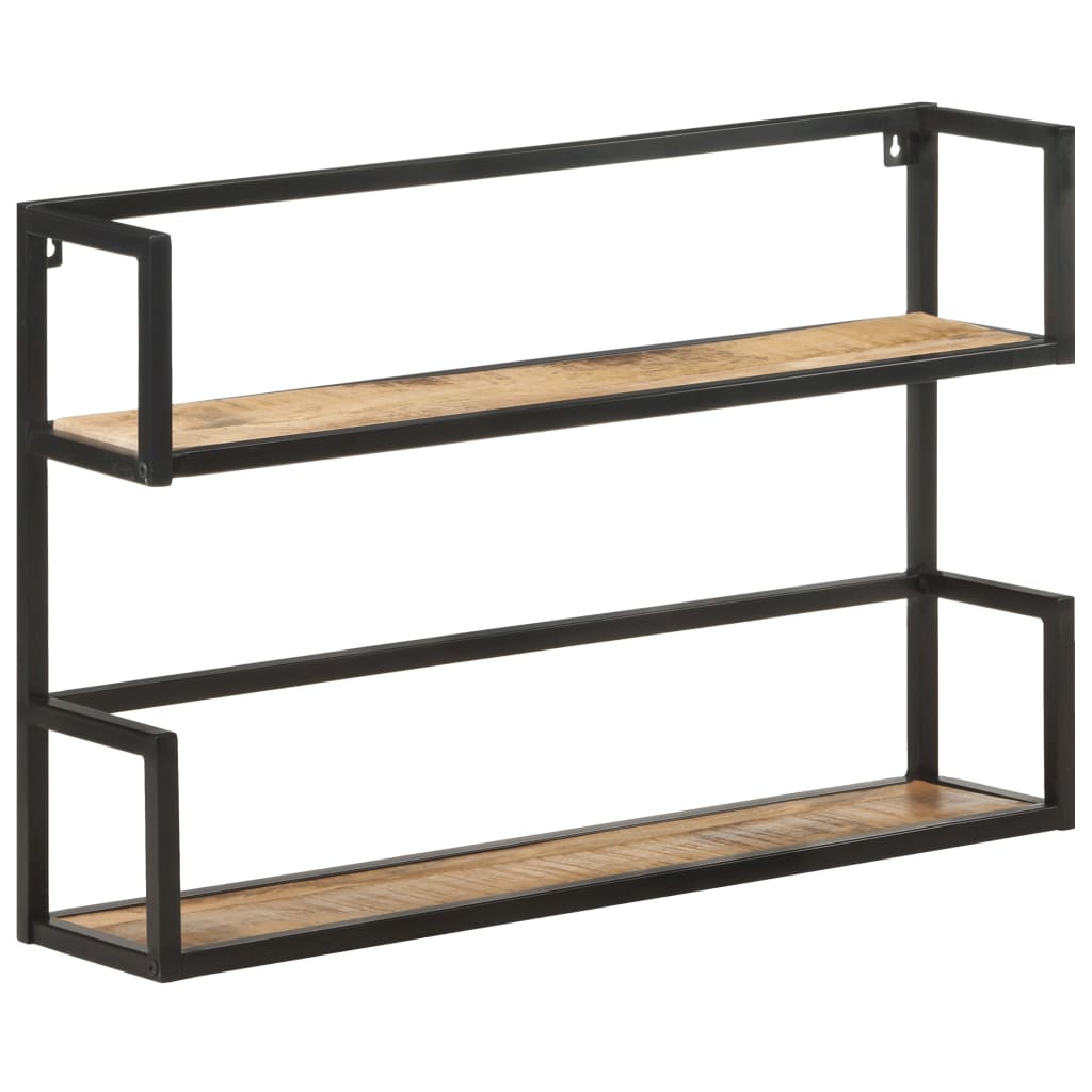 Vägghylla 80x20x60 cm grovt mangoträ