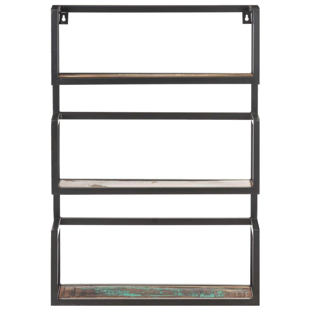 Vägghylla 60x20x85 cm massivt återvunnet trä