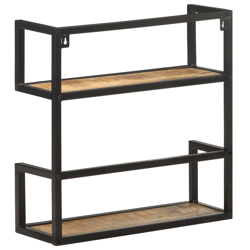 Vägghylla 60x20x60 cm grovt mangoträ
