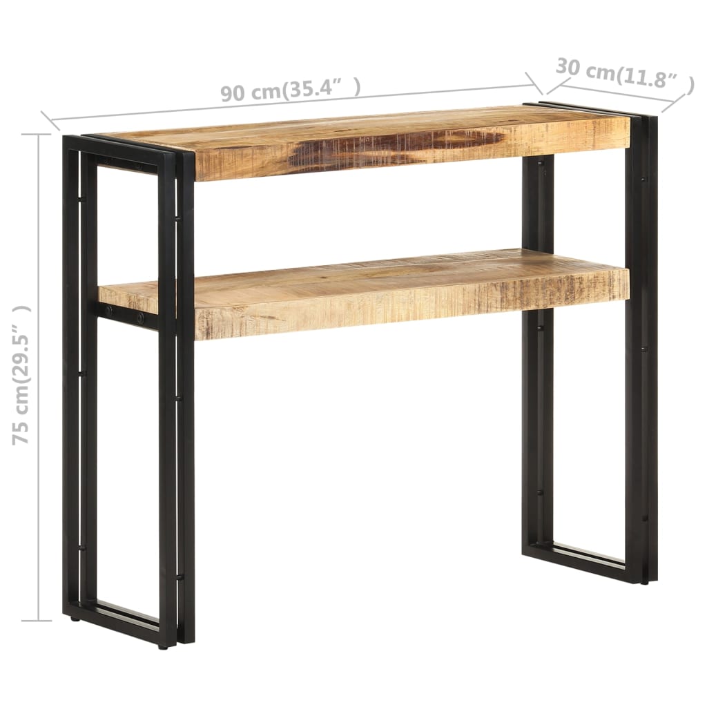 Avlastningsbord Konsollbord Trä 90x30x75 cm grovt mangoträ