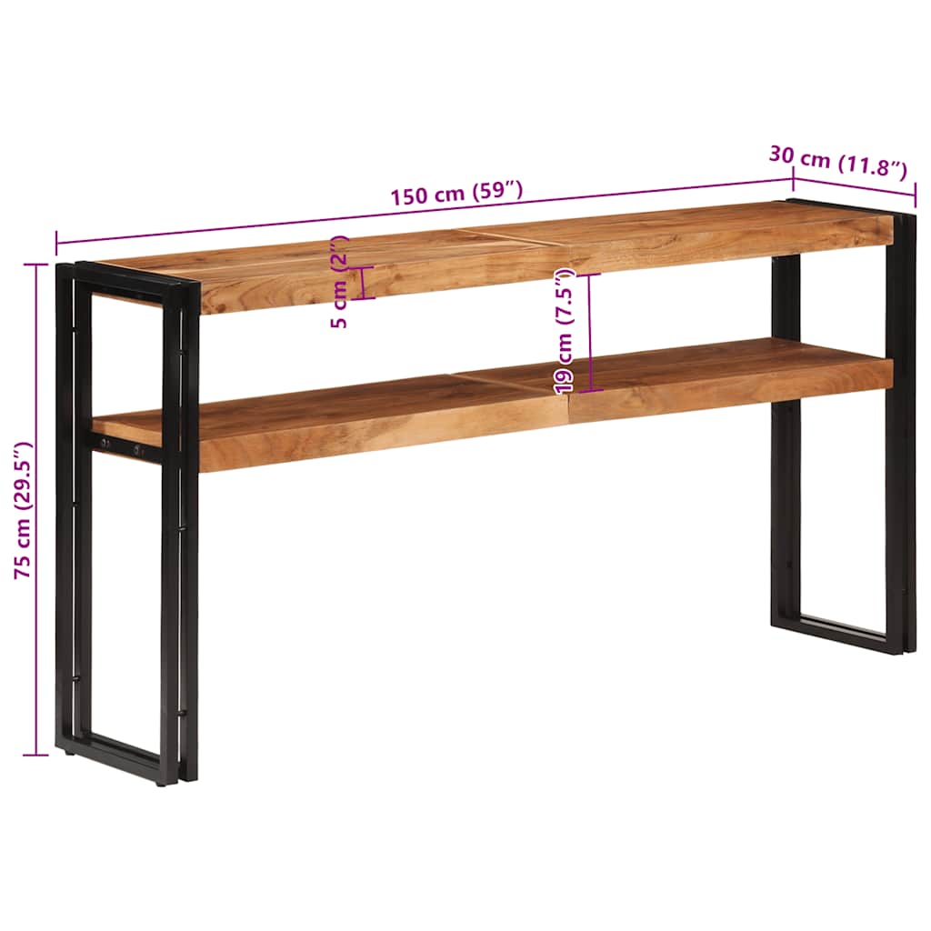 Avlastningsbord Konsollbord Trä 150x30x75 cm massivt akaciaträ