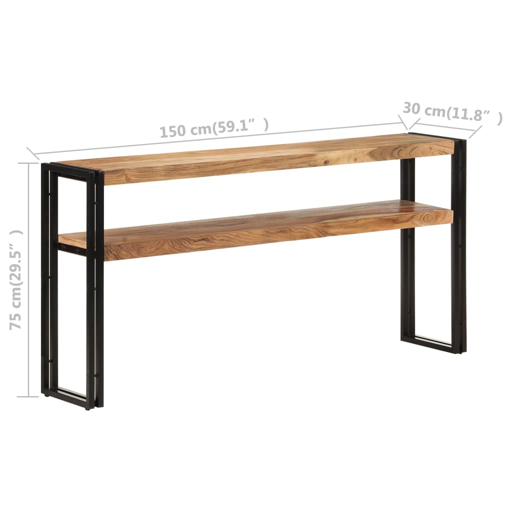 Avlastningsbord Konsollbord Trä 150x30x75 cm massivt akaciaträ