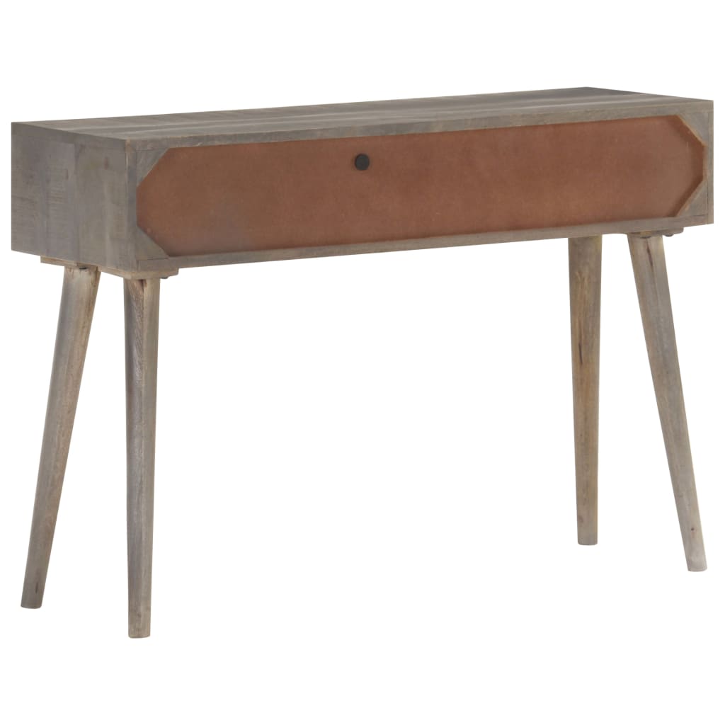 Avlastningsbord Konsollbord Grå 110x35x75 cm massivt grovt mangoträ