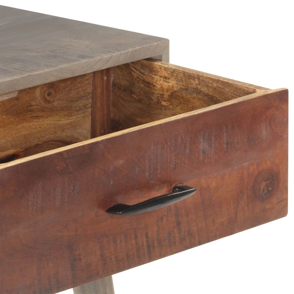 Avlastningsbord Konsollbord Grå 110x35x75 cm massivt grovt mangoträ