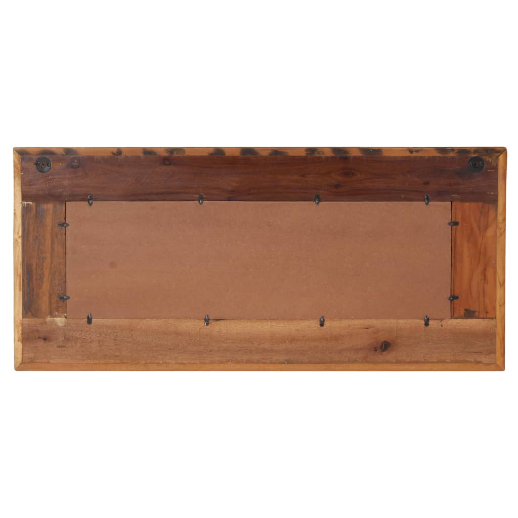 Väggspegel med buddha-utsmyckning 110x50 cm massivt återvunnet trä