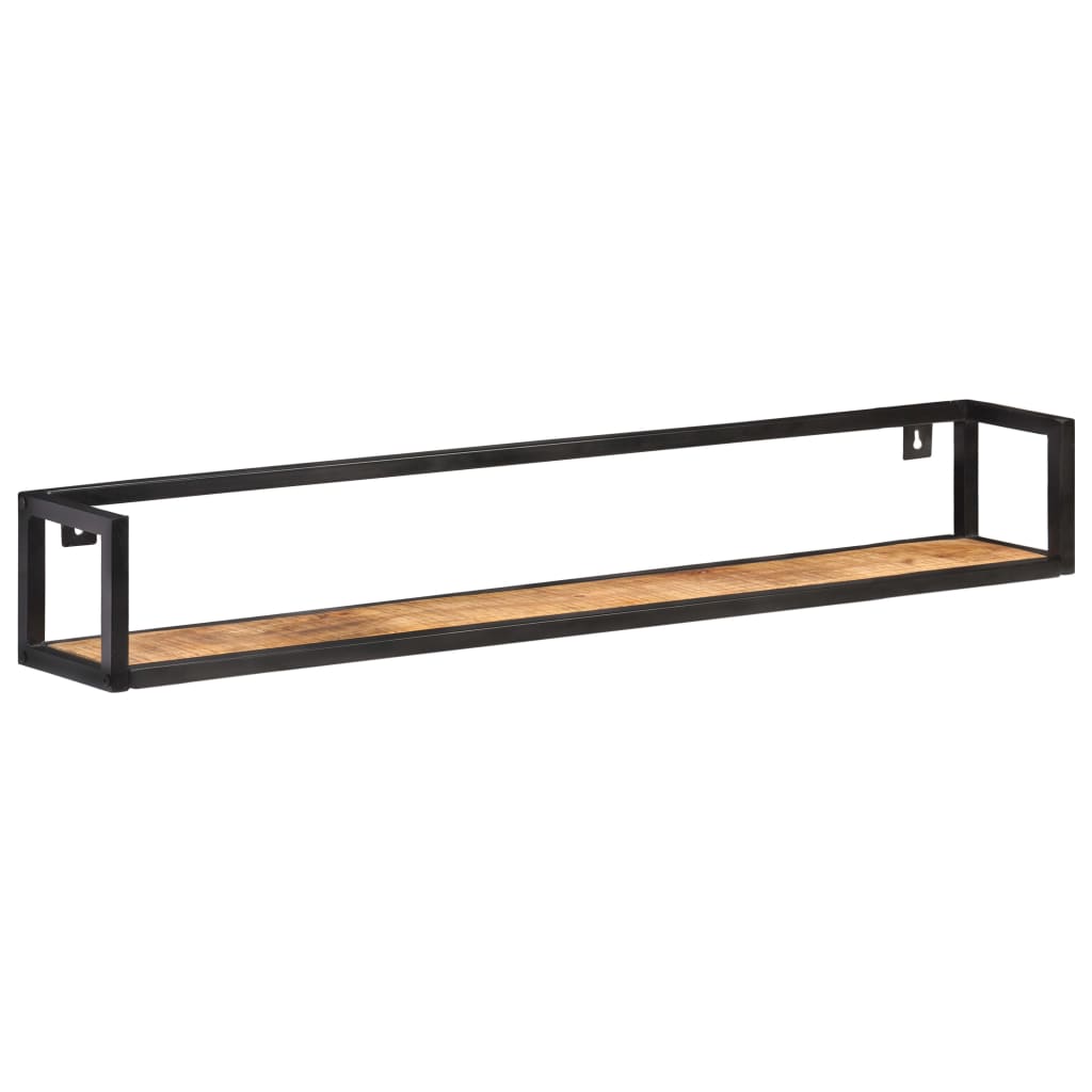 Vägghylla Trä 2 st 120 cm grovt mangoträ