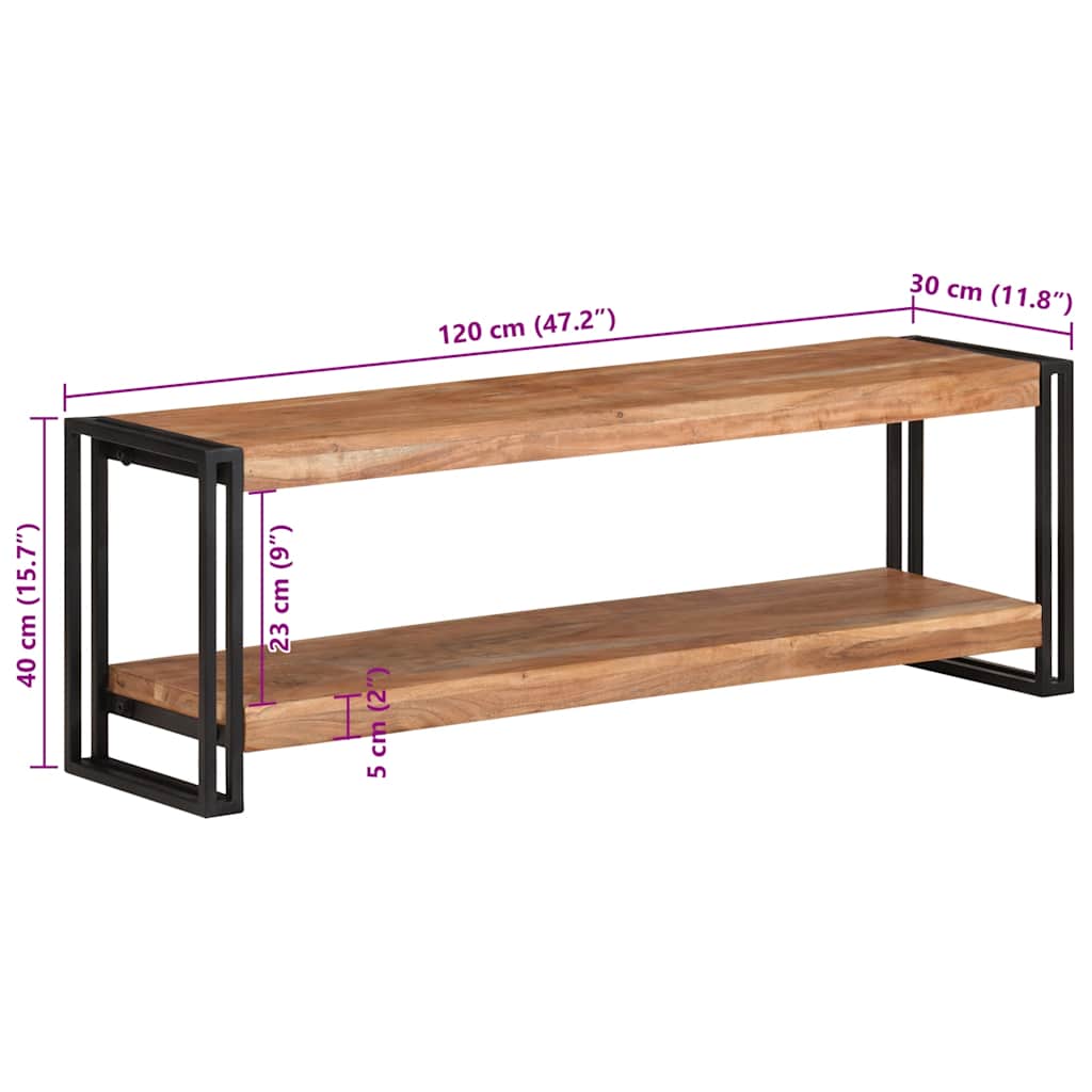 TV-bänk 120x30x40 cm massivt akaciaträ