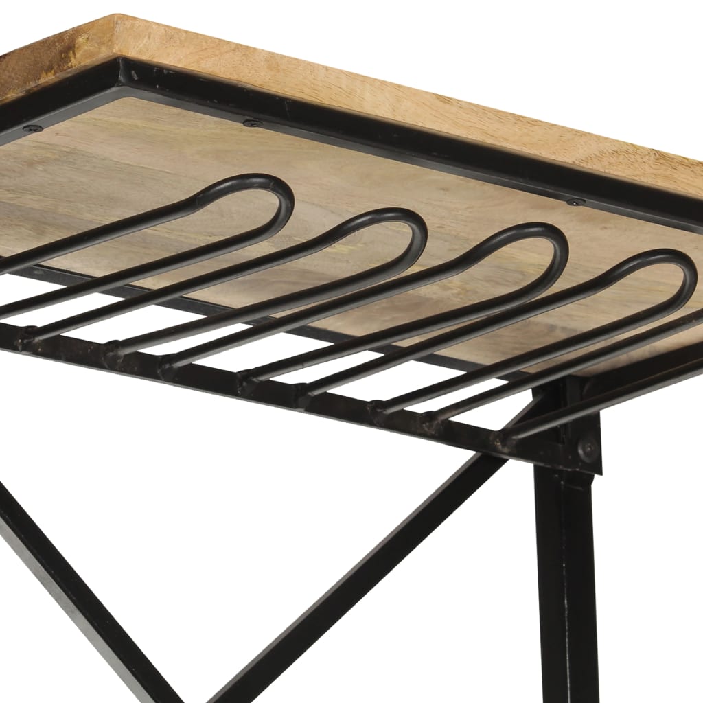 Vinställ Vinhylla traktor Vit 49x31x172 cm grovt mangoträ