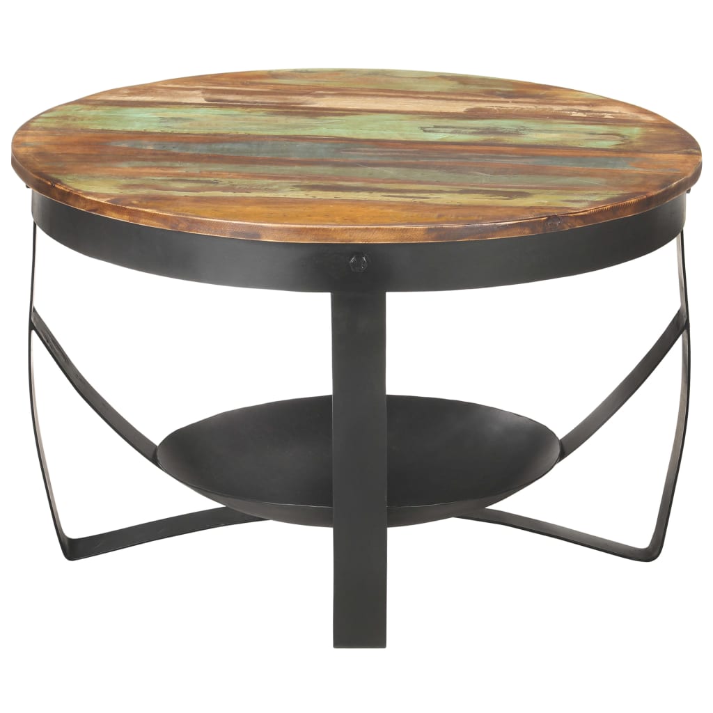 Soffbord Trä Ø68x43 cm massivt återvunnet trä