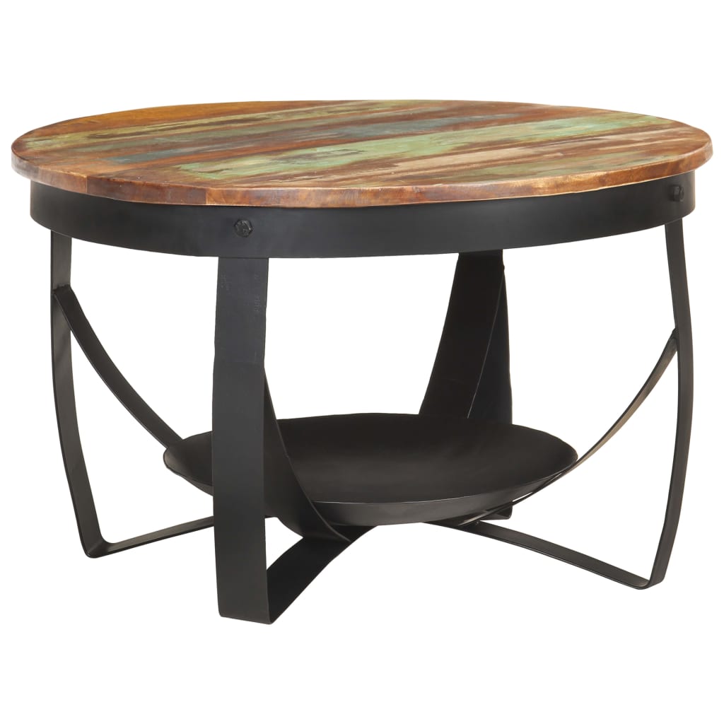 Soffbord Trä Ø68x43 cm massivt återvunnet trä