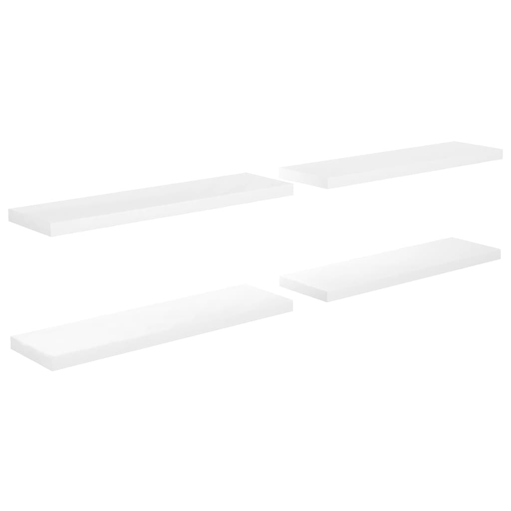 Vägghylla Högglans Vit Svävande Flytande 4 st 90x23,5x3,8 cm