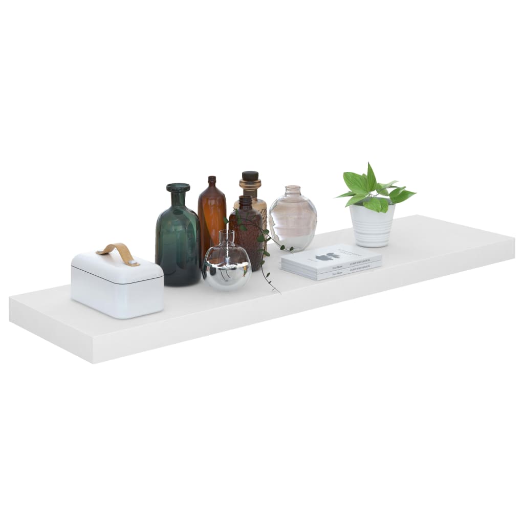 Vägghylla Högglans Vit Svävande Flytande 4 st 90x23,5x3,8 cm