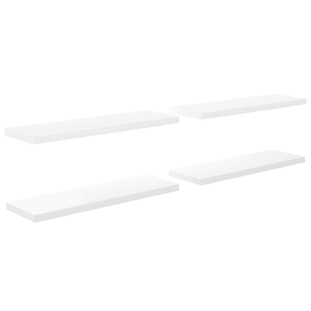 Vägghylla Högglans Vit Svävande Flytande 4 st 120x23,5x3,8 cm