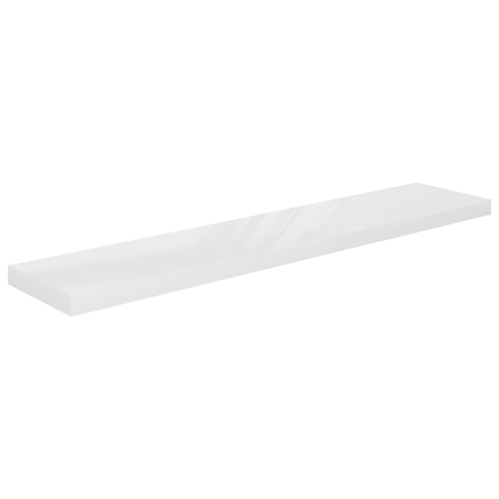 Vägghylla Högglans Vit Svävande Flytande 4 st 120x23,5x3,8 cm