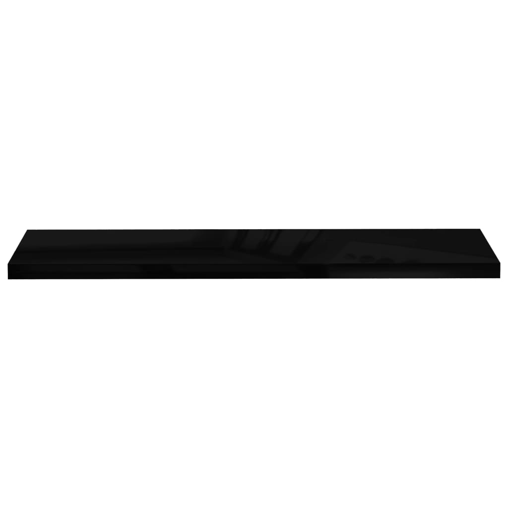 Vägghylla Högglans Svart 2 st 120x23,5x3,8 cm MDF