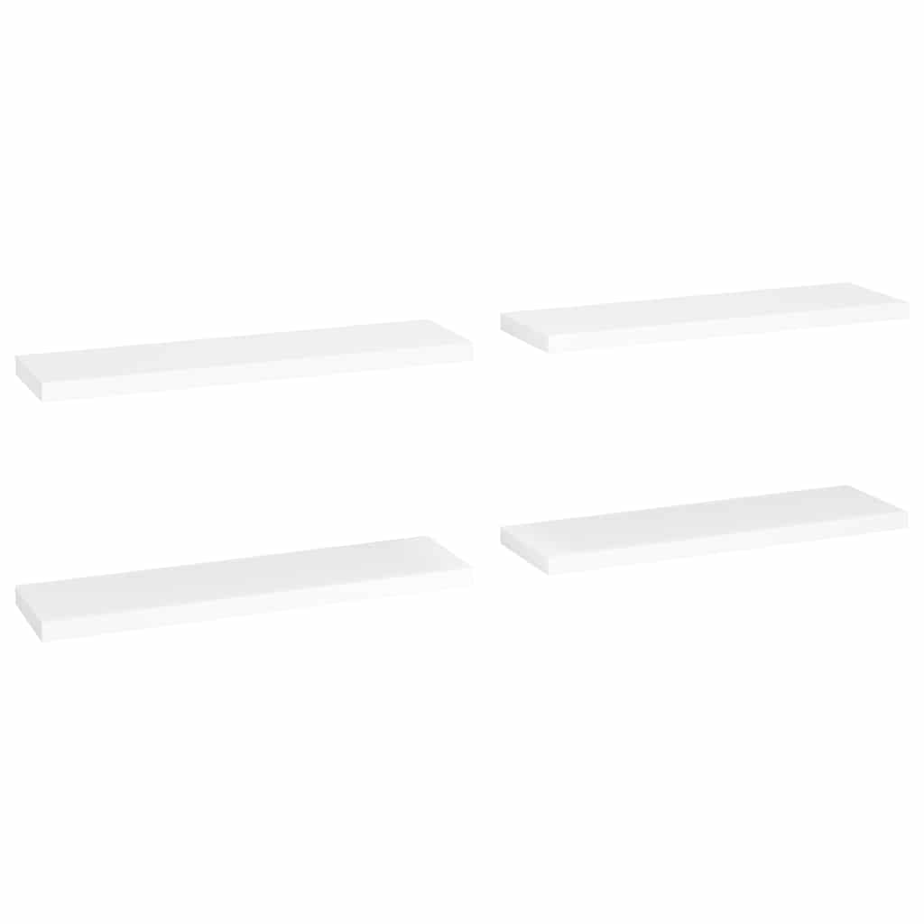 Vägghylla Vit 4 st Vit 90x23,5x3,8 cm MDF