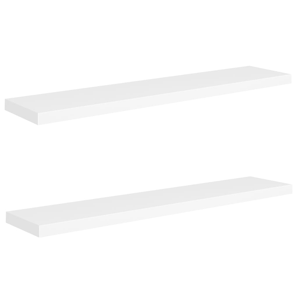 Vägghylla Vit Svävande Flytande 2 st 120x23,5x3,8 cm