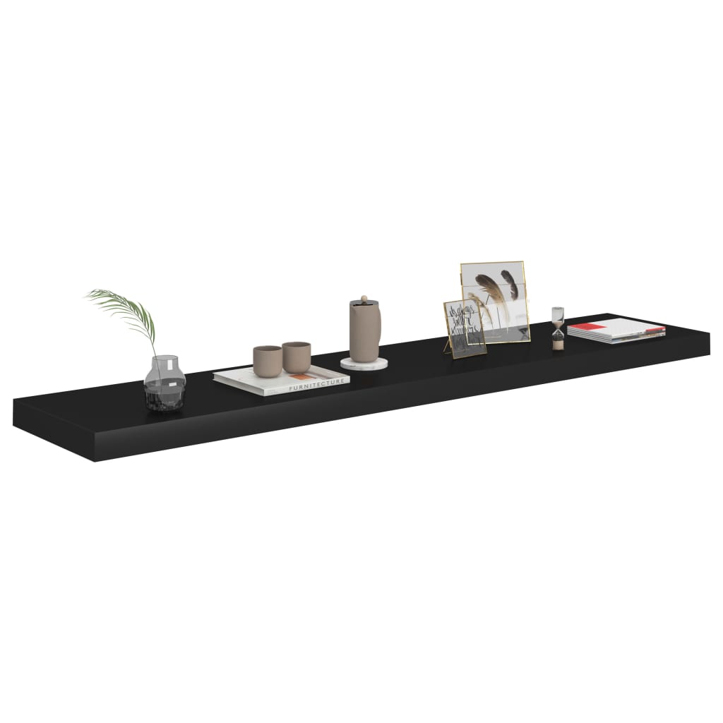 Vägghylla Svart 4 st 120x23,5x3,8 cm MDF
