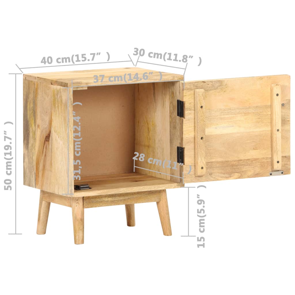 Sängbord 40x30x50 cm massivt mangoträ