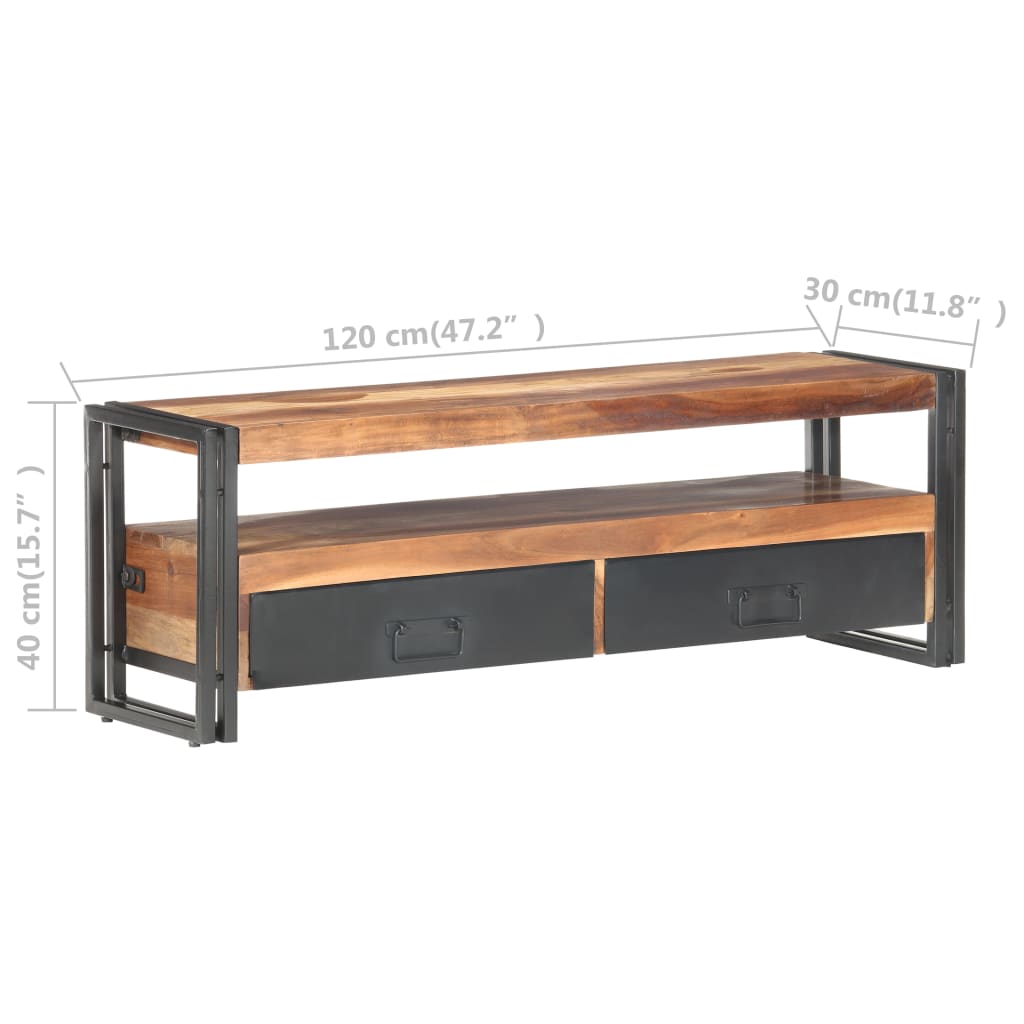 TV-bänk 120x30x40 cm massivt trä