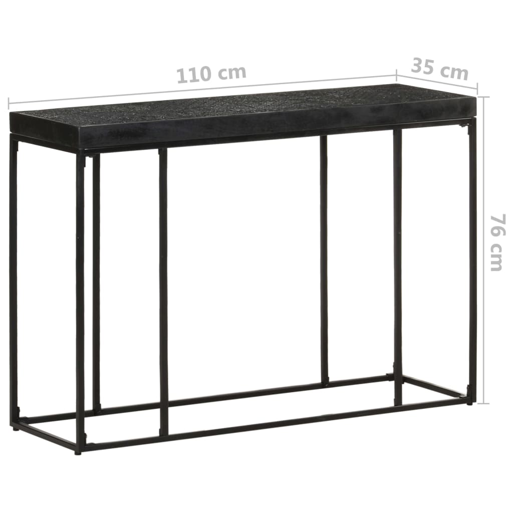 Avlastningsbord Konsollbord Svart 110x35x76 cm massivt akaciaträ och mangoträ