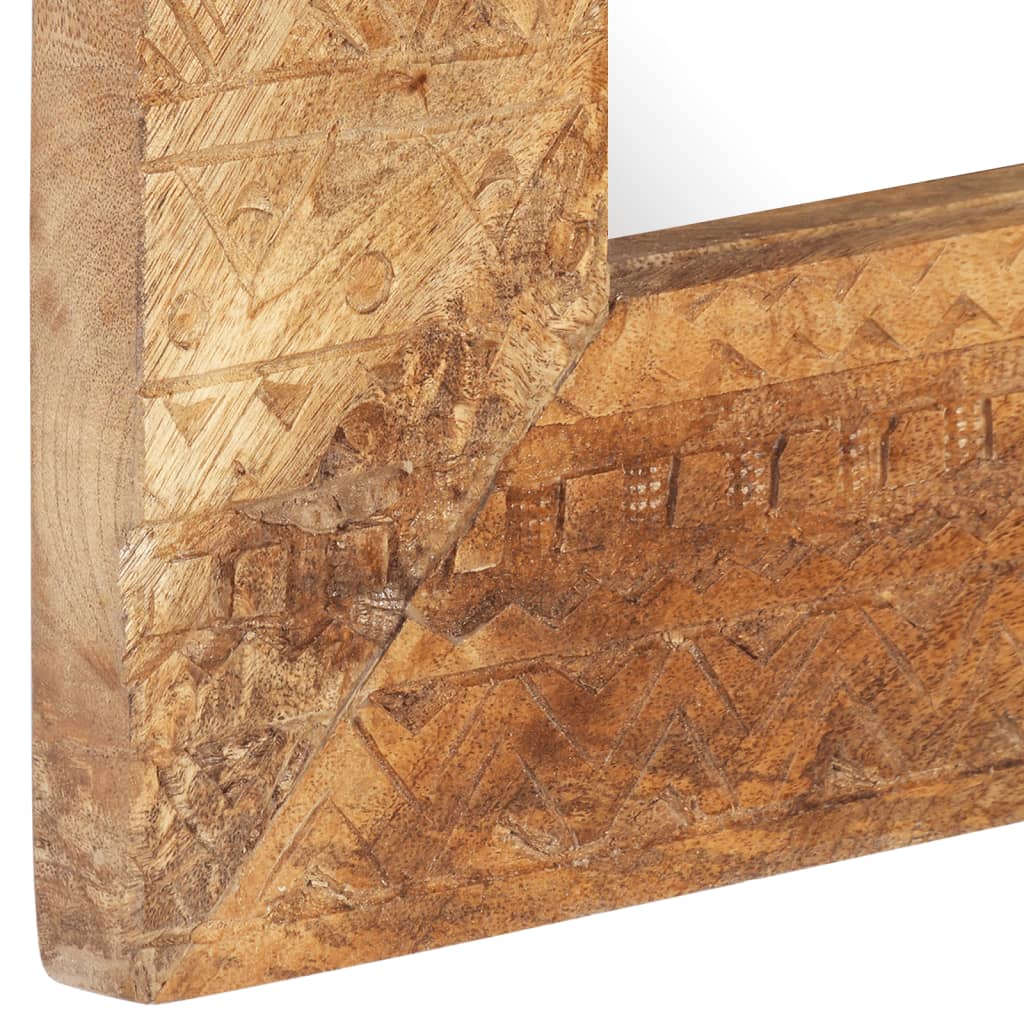 Väggspegel Handsnidad 110x50x2,5 cm massivt mangoträ
