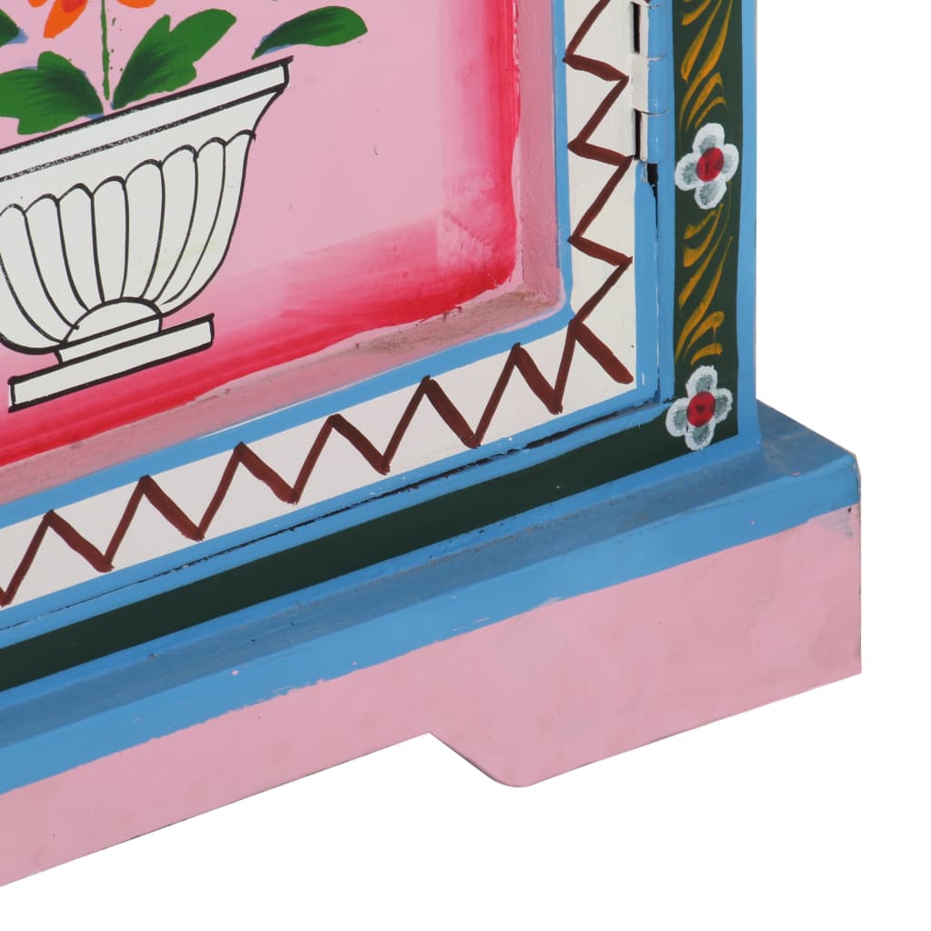 Skänk Trä Handmålad flerfärgad 110x30x76 cm massivt mangoträ