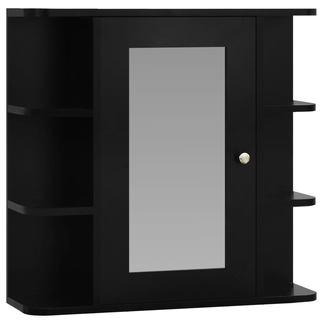 Badrumsspegel Spegelskåp Svart 66x17x63 cm