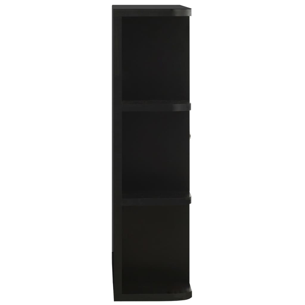 Badrumsspegel Spegelskåp Svart 66x17x63 cm