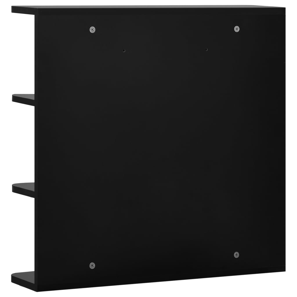 Badrumsspegel Spegelskåp Svart 66x17x63 cm