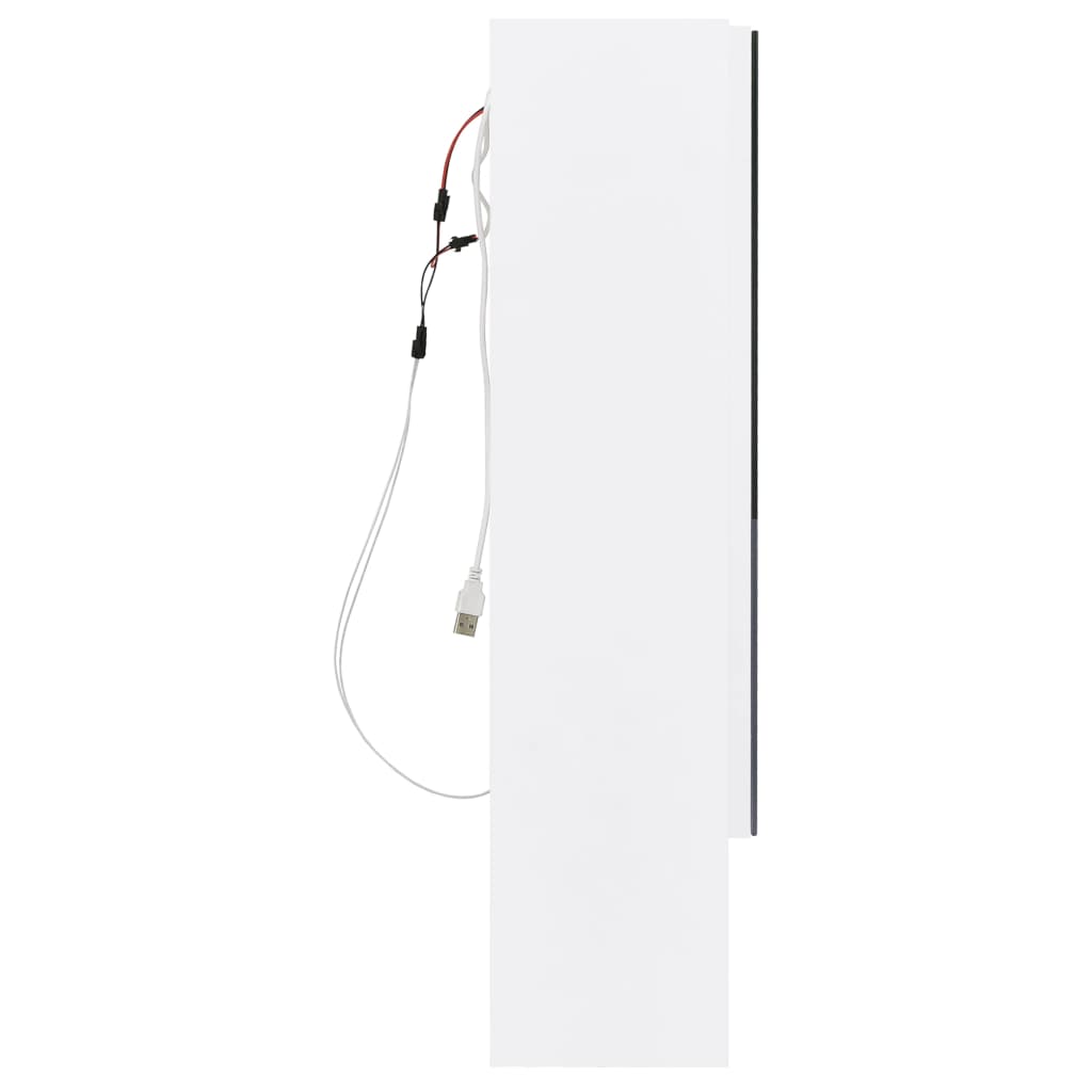 Badrumsspegel Spegelskåp LED Vit 80x15x60 cm