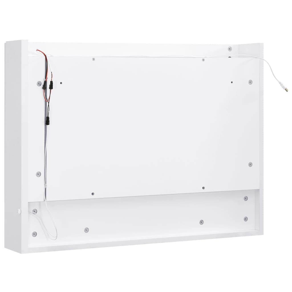 Badrumsspegel Spegelskåp LED Vit 80x15x60 cm