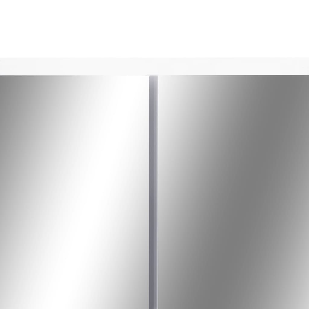 Badrumsspegel Spegelskåp LED Vit 80x15x60 cm
