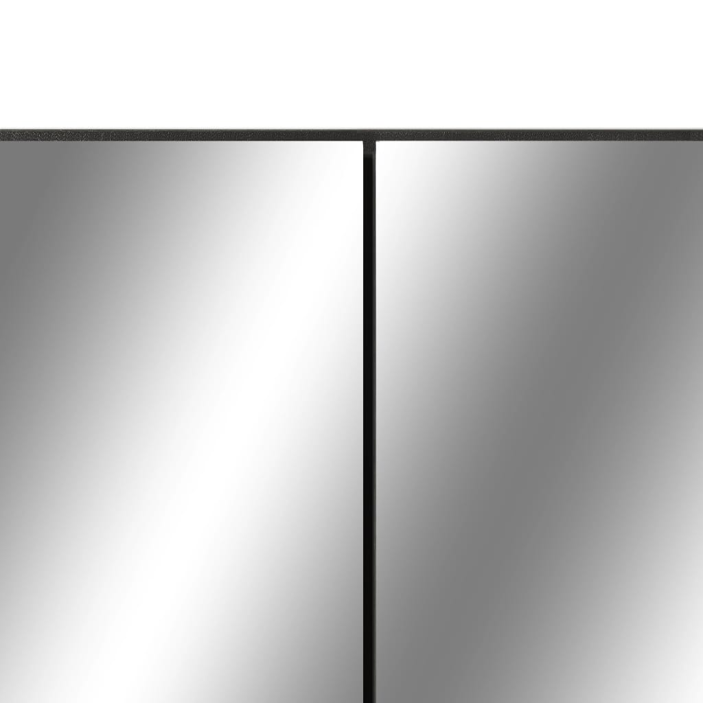 Badrumsspegel Spegelskåp LED Svart 80x15x60 cm