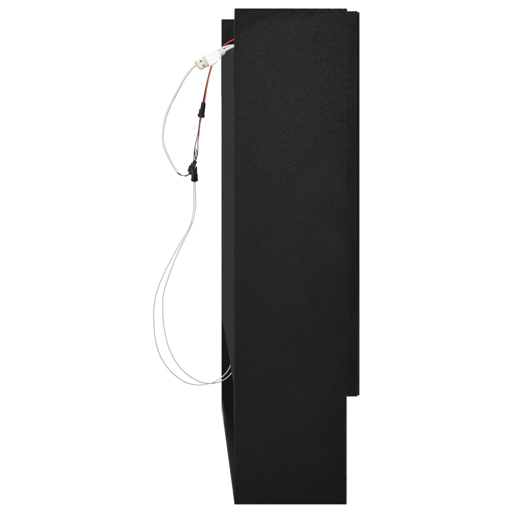 Badrumsspegel Spegelskåp LED Svart 80x15x60 cm