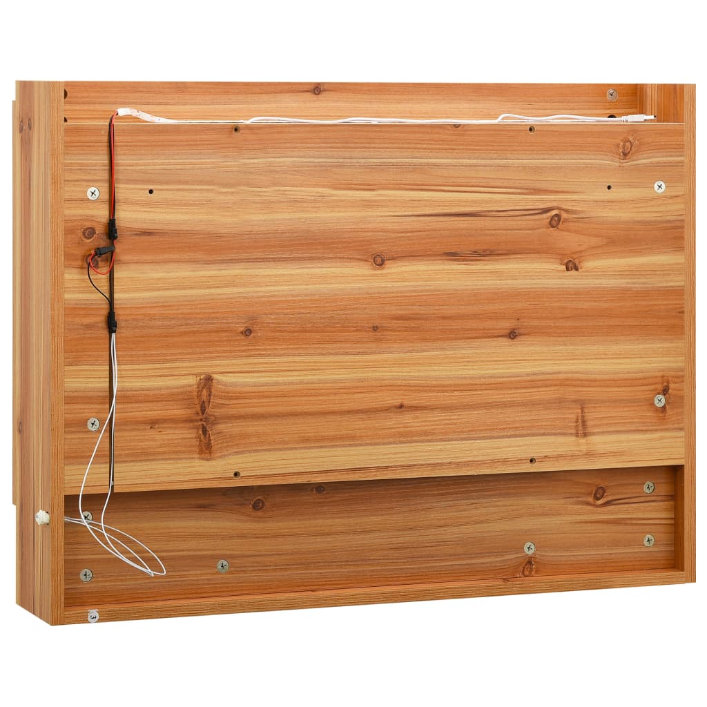 Badrumsspegel Spegelskåp LED Ek 80x15x60 cm