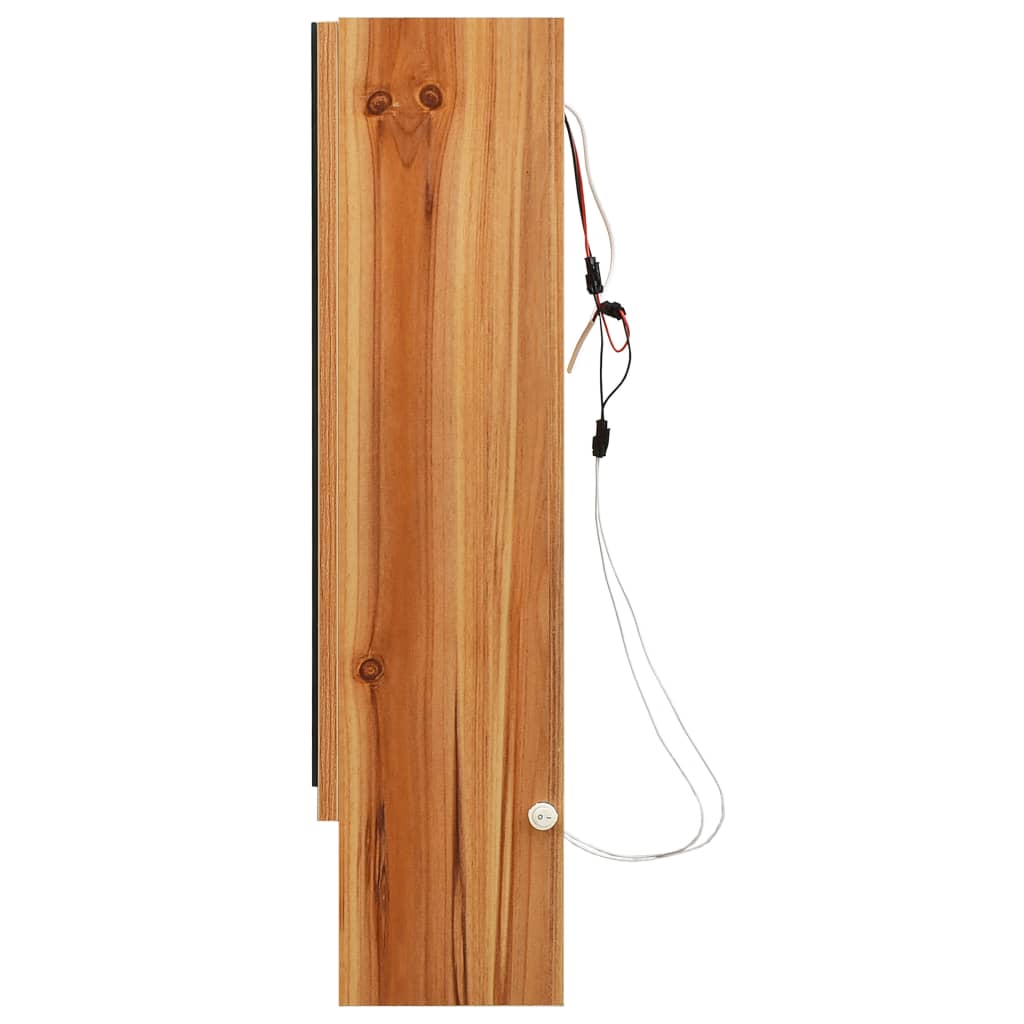 Badrumsspegel Spegelskåp LED Ek 80x15x60 cm