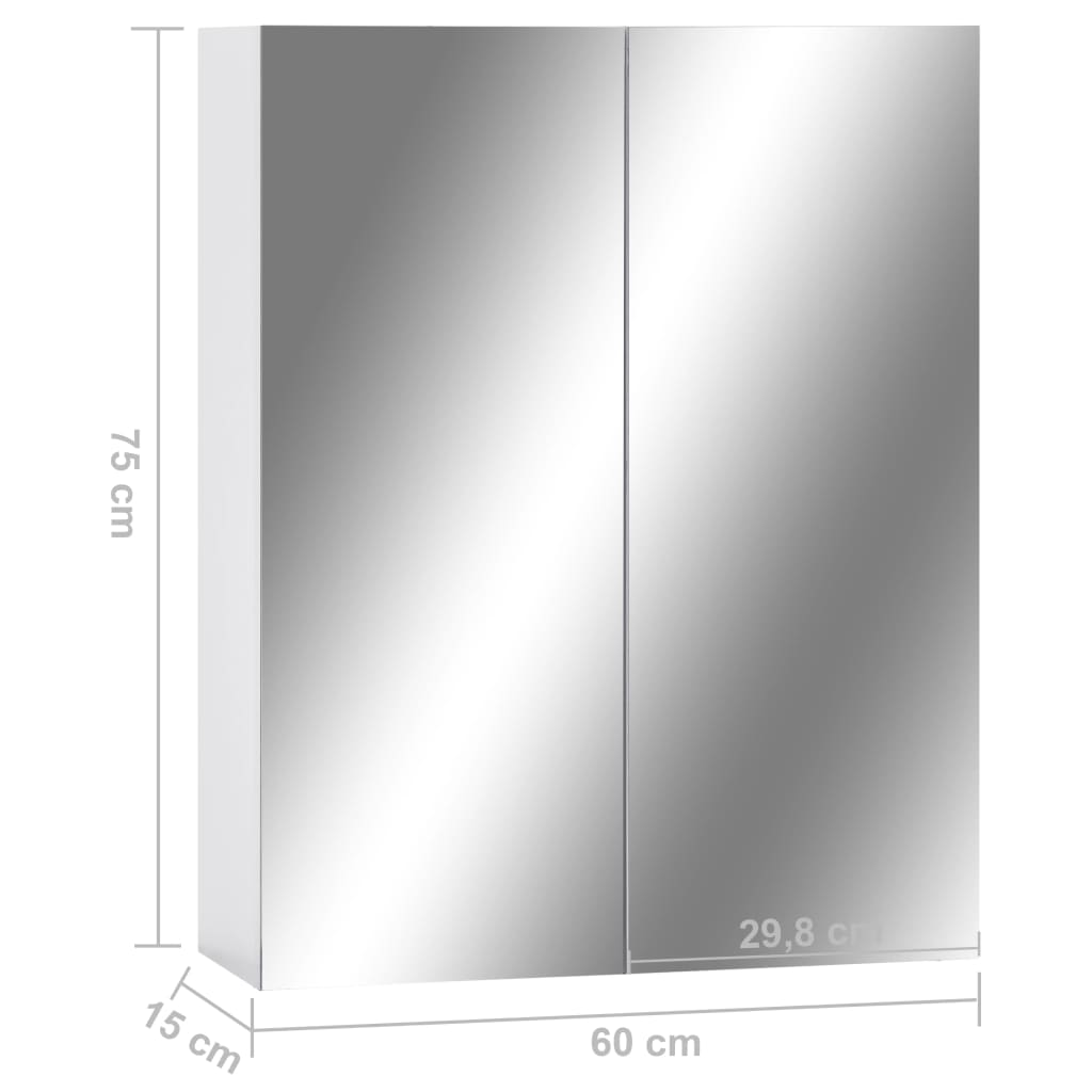 Badrumsspegel Spegelskåp Vit 60x15x75 cm