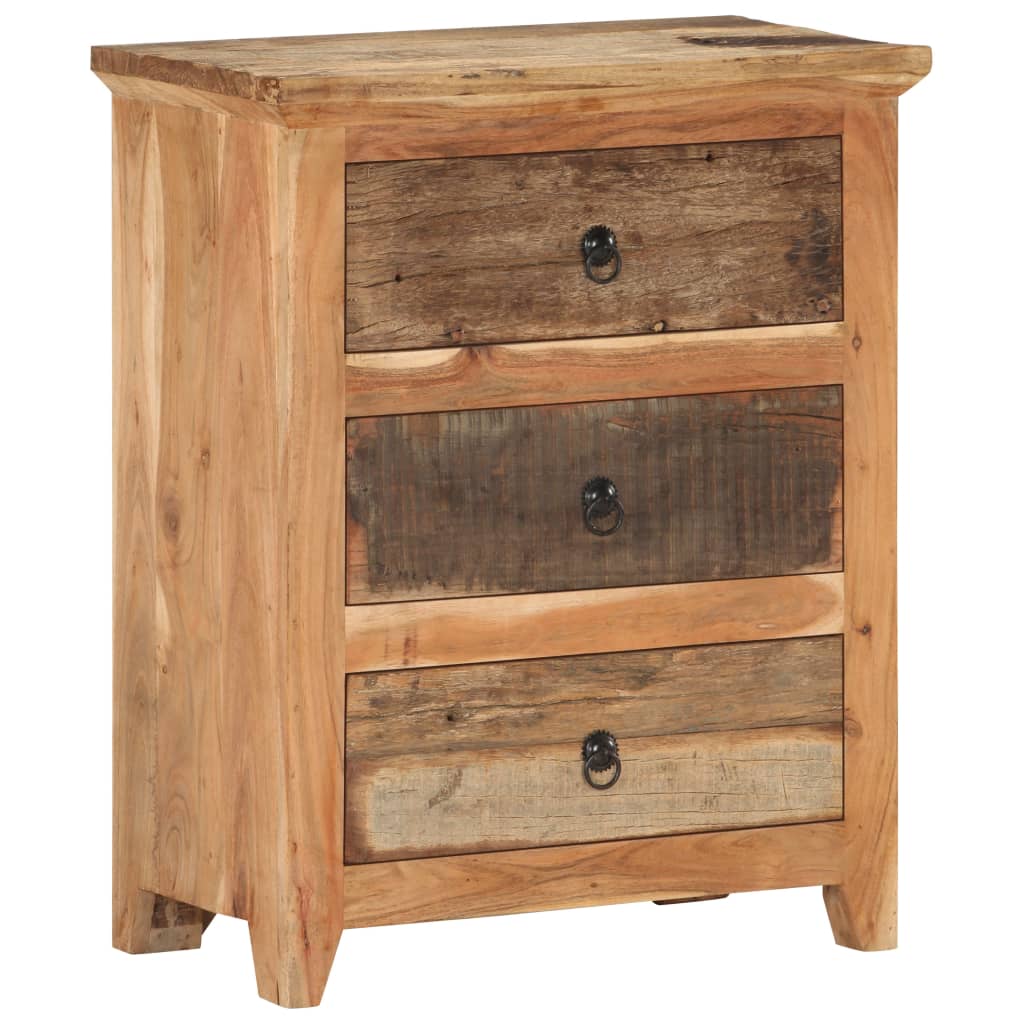 Byrå 60x33x75 cm massivt akaciaträ och återvunnet trä