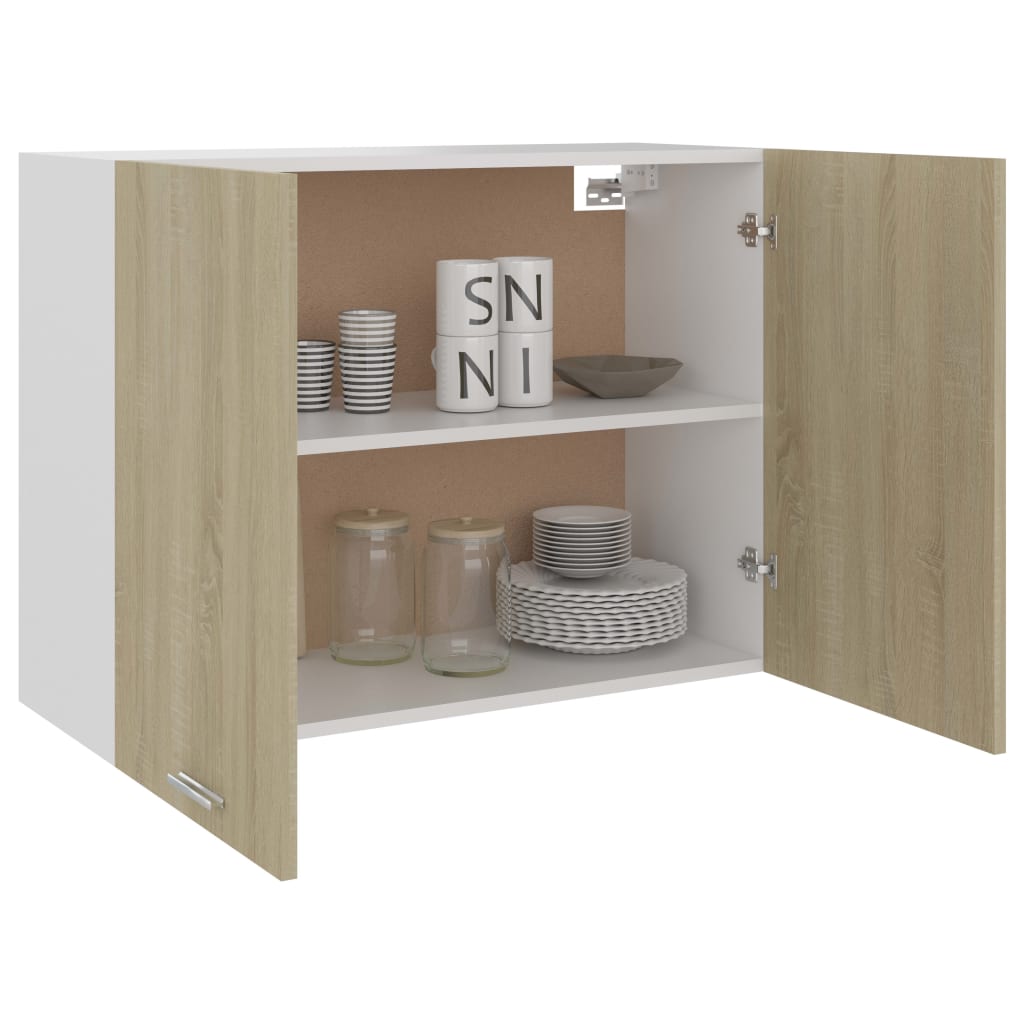 Väggskåp sonoma-ek 80x31x60 cm konstruerat trä
