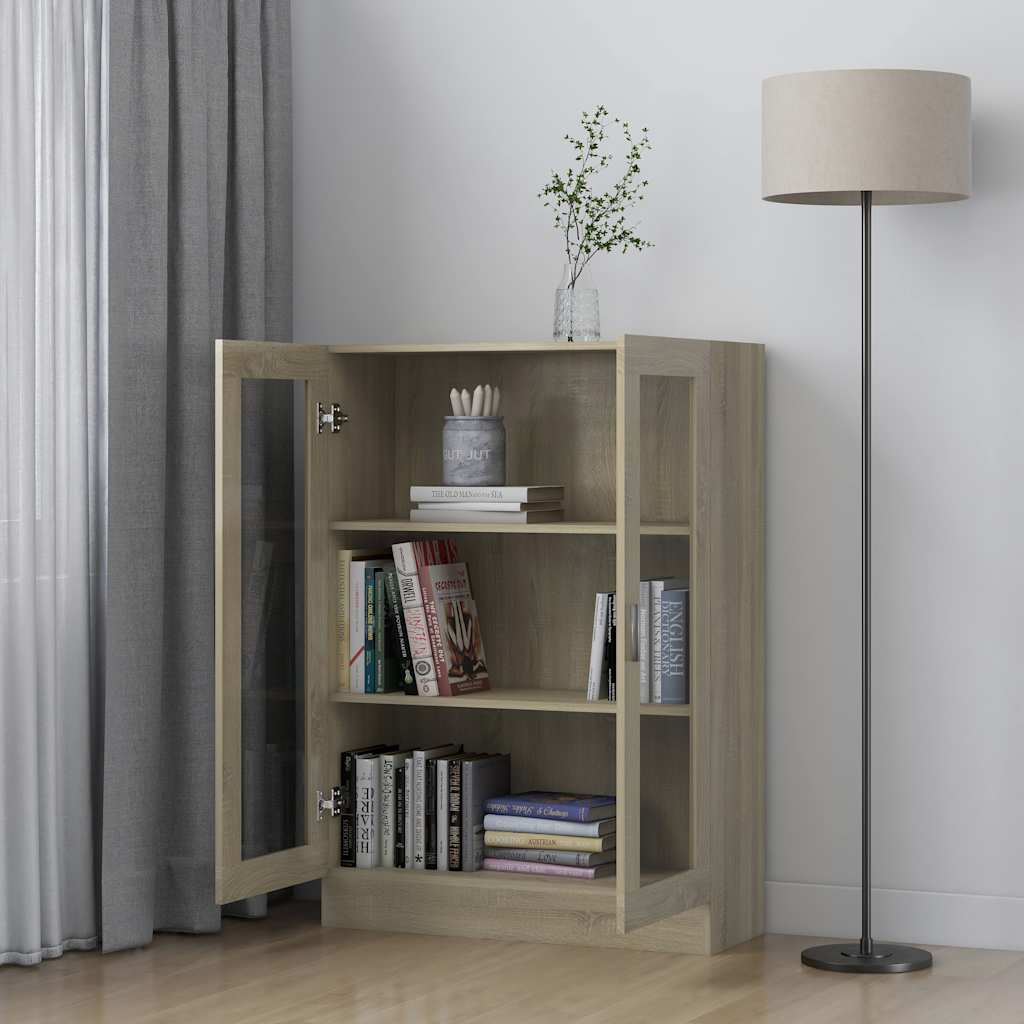 Vitrinskåp Sonoma Ek 82,5x30,5x115 cm