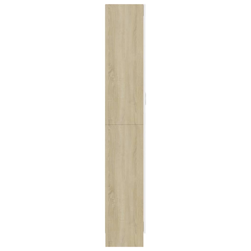 Vitrinskåp Vit och Sonoma Ek 82,5x30,5x185,5 cm