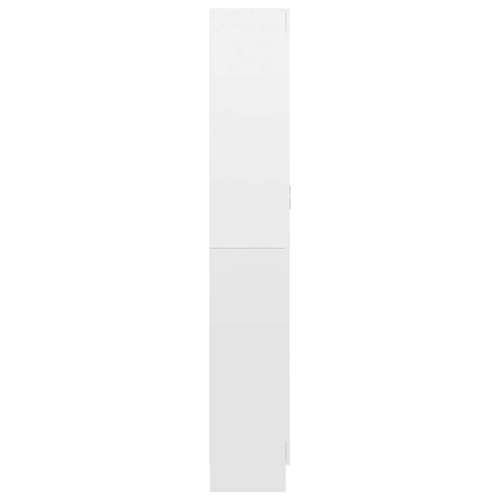 Vitrinskåp vit högglans 82,5x30,5x185,5 cm konstruerat trä