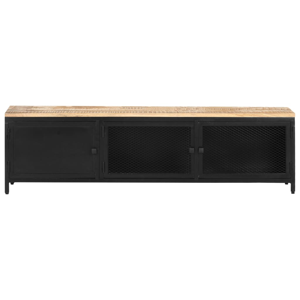 TV-bänk 130x30x37 cm massivt grovt mangoträ