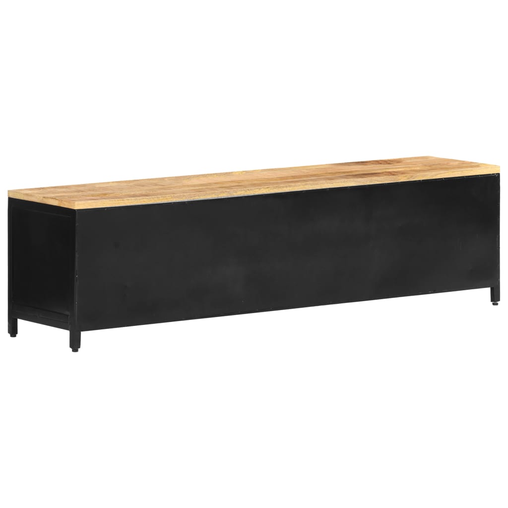 TV-bänk 130x30x37 cm massivt grovt mangoträ